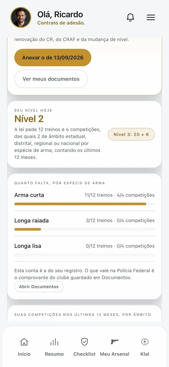 Tela Habitualidade do Arsenal
