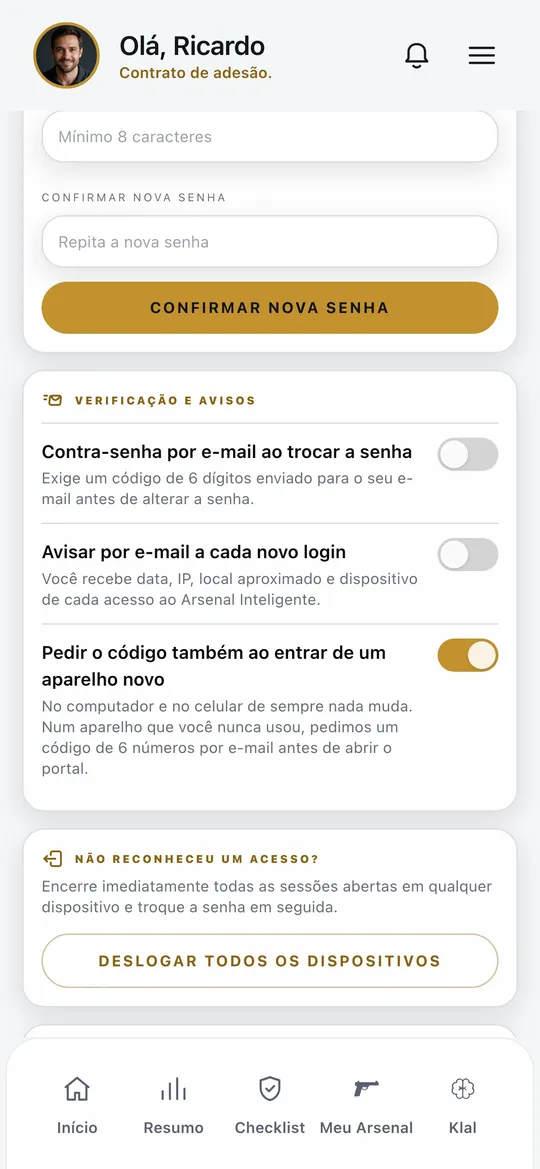 Segurança da conta